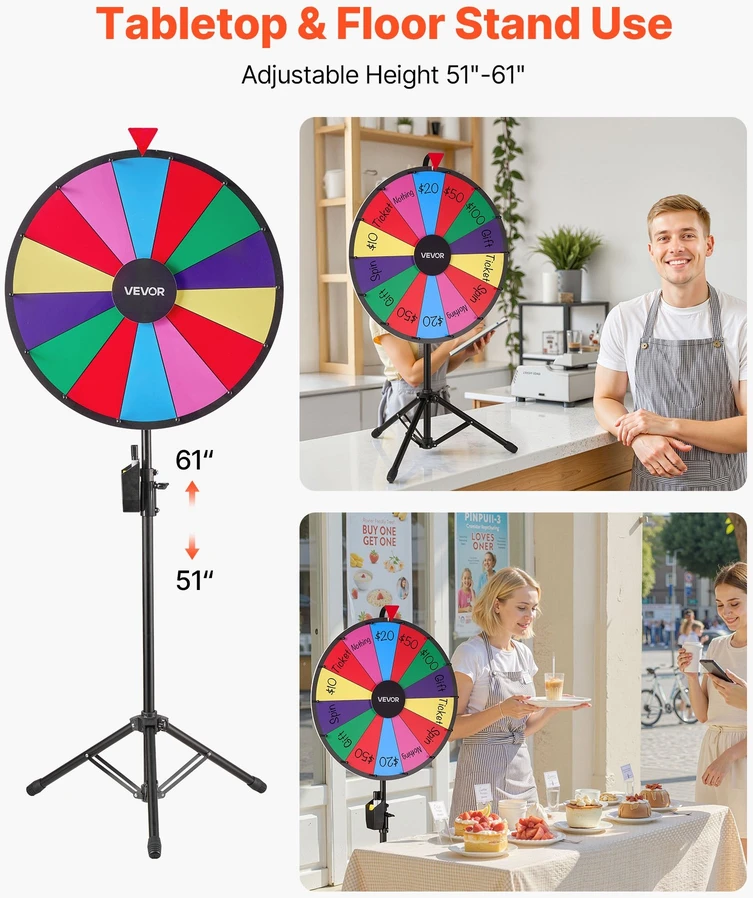 VEVOR 610 mm sukama prizu ruletė su trikoju