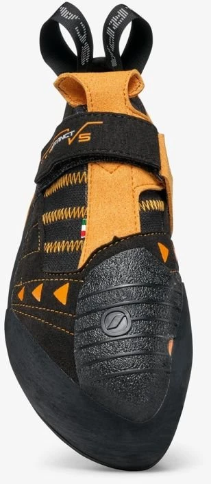 Laipiojimo bateliai Scarpa Instinct VS, juodi ir oranžiniai