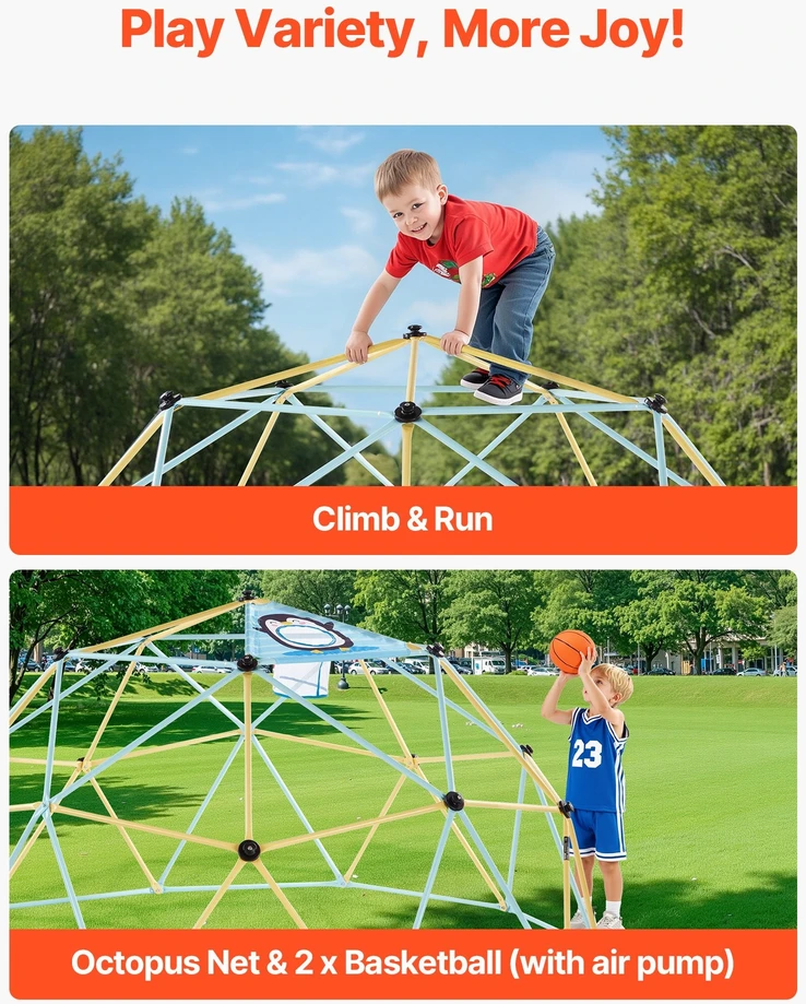 VEVOR Vaikų laipiojimo kupolas 10 FT 453 kg