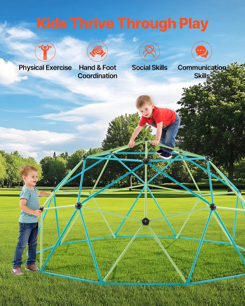 VEVOR 10 pėdų geometrinė laipiojimo kupolas su sūpynėmis