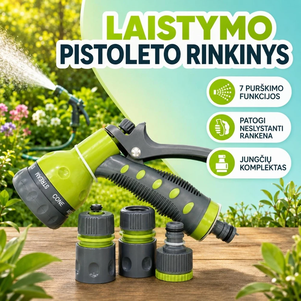 Grouw Laistymo pistoleto rinkinys su jungtimis