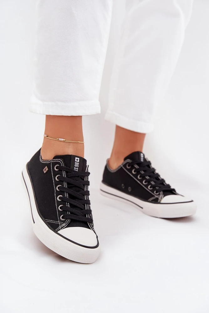 Laisvalaikio batai juodi drobiniai suvarstomi Big Star