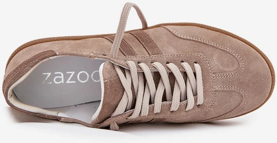 Laisvalaikio batai smėlio spalvos zomšiniai moterims Zazoo