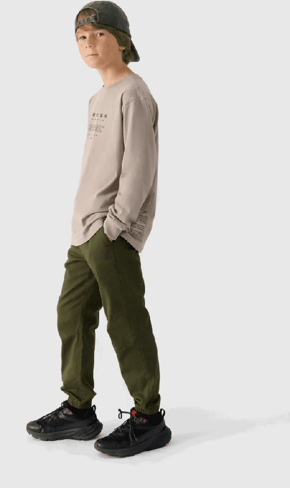 Laisvalaikio kelnės su guma Jogger 4F Chaki spalvos
