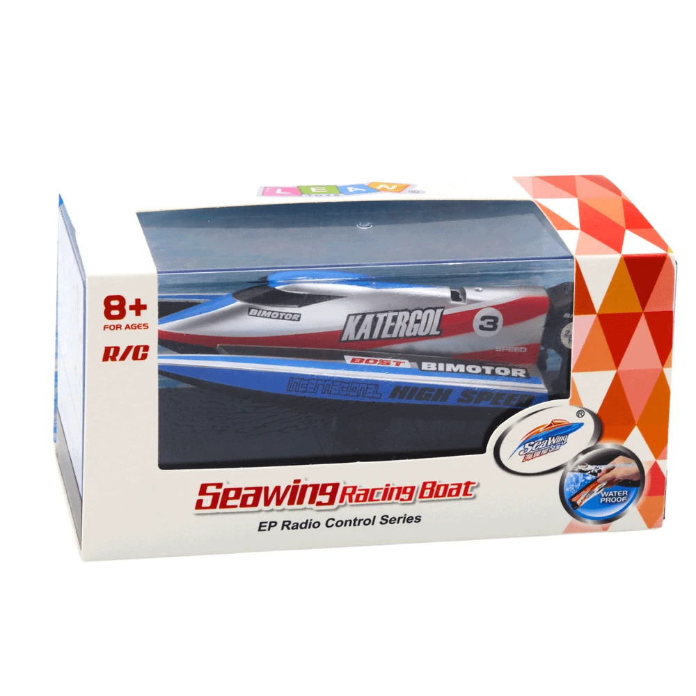 Lean Toys Radijo bangomis valdomas mėlynas-sidabrinis kateris 14 cm
