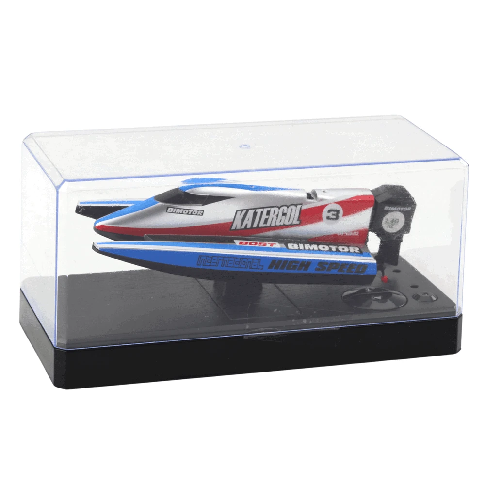 Lean Toys Radijo bangomis valdomas mėlynas-sidabrinis kateris 14 cm
