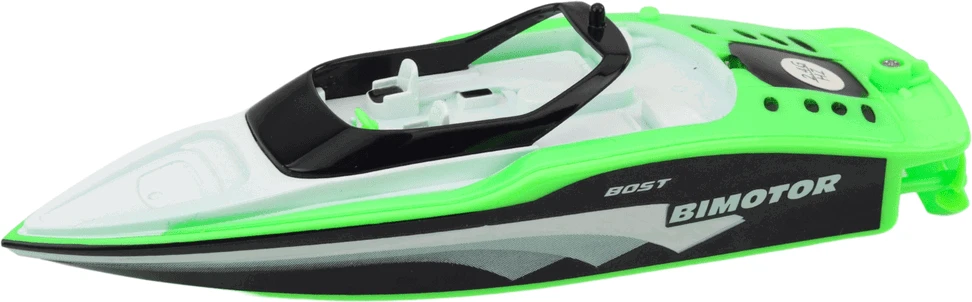 Lean Toys Nuotoliniu būdu valdomas RC kateris baltai-žalias 15 cm