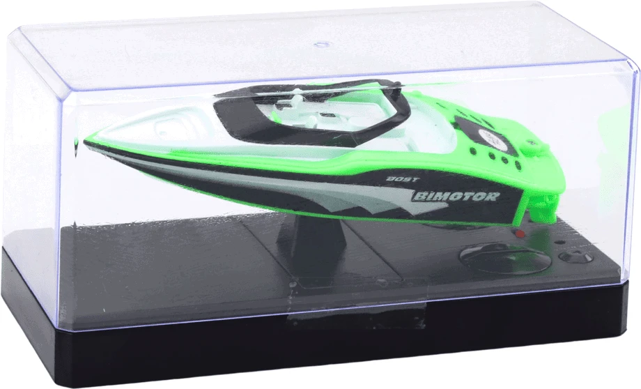 Lean Toys Nuotoliniu būdu valdomas RC kateris baltai-žalias 15 cm