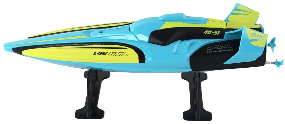 Lean Toys Turkio ir geltonos spalvos RC valdomas vandens laivas