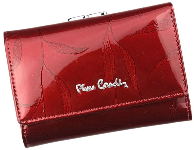 Lakuotas moteriškas piniginė iš natūralios odos Pierre Cardin 02 LEAF-N 117