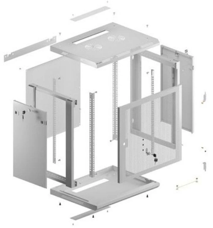 Lanberg prie sienos montuojama rack spintelė 19" 12U 600x450 su perforuotomis durelėmis