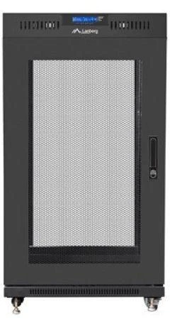 LANBERG stovo spintelė 19 colių laisvai pastatoma 22U/600X600 plokščia pakuotė su tinklinėmis durelėmis LCD Juodas V2