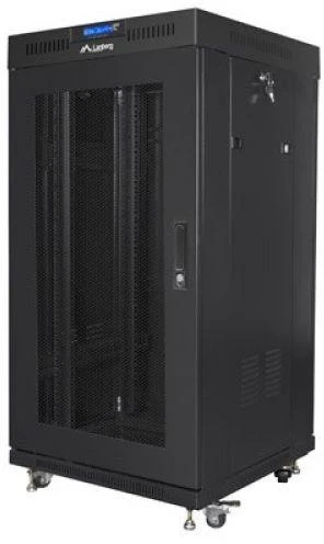 LANBERG stovo spintelė 19 colių laisvai pastatoma 22U/600X600 plokščia pakuotė su tinklinėmis durelėmis LCD Juodas V2