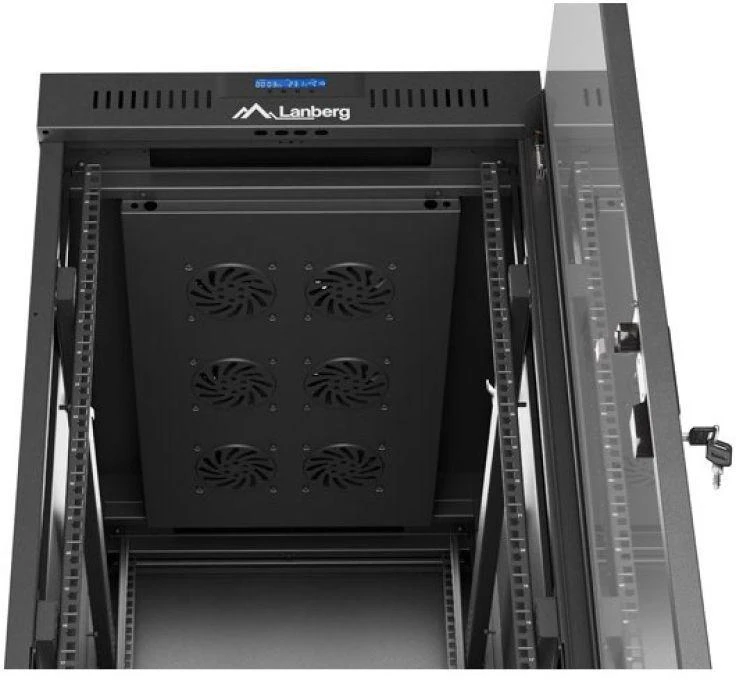 LANBERG Rack spintelė 19 laisvai stovinti 32U 600x1000 plokščia pakuotė su stiklinėmis durelėmis LCD juodas