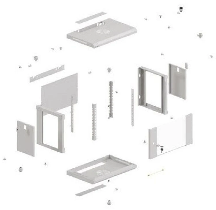 Lanberg WF03-5306-10S rack spintelė 6U Sieninė lentyna Pilkas