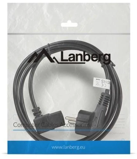 LANBERG CA-C13C-12CC-0018-BK maitinimo kompiuterio kabelis VDE 90 kampinis CEE 7/7-> C13 1,8m