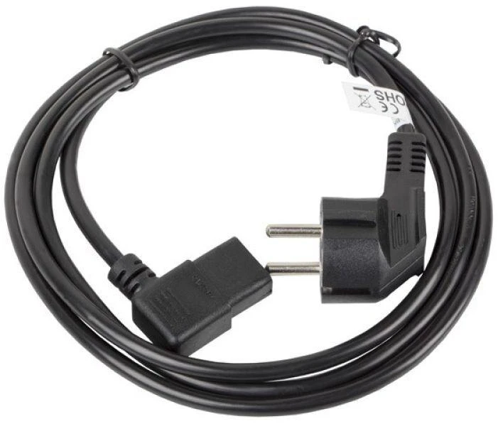 LANBERG CA-C13C-12CC-0018-BK maitinimo kompiuterio kabelis VDE 90 kampinis CEE 7/7-> C13 1,8m
