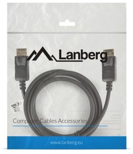 LANBERG CA-DPDP-10CC-0018-BK cable Ekranas Port M/M 1.8m 4K juodas