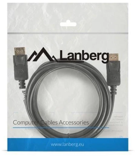 LANBERG CA-DPDP-10CC-0030-BK cable Ekranas Port M/M 3m 4K juodas