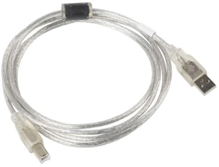 LANBERG CA-USBA-12CC-0018-TR kabelis USB 2.0 AM-BM skaidrus 1,8 m