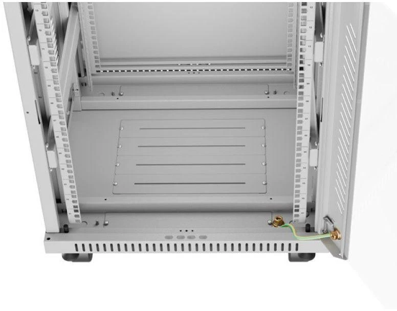 LANBERG laisvai pastatoma stelažinė spintelė 19/15U 600x600 stiklinių durelių LCD plokščias komplektas pilkas V2