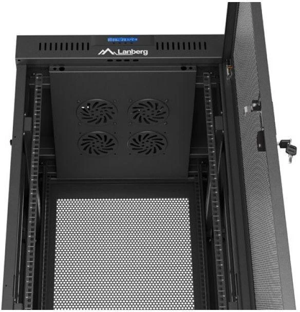 LANBERG Rack spintelė 19 laisvai stovinti 32U 600x600 plokščia pakuotė su tinklelio durelėmis LCD juodas