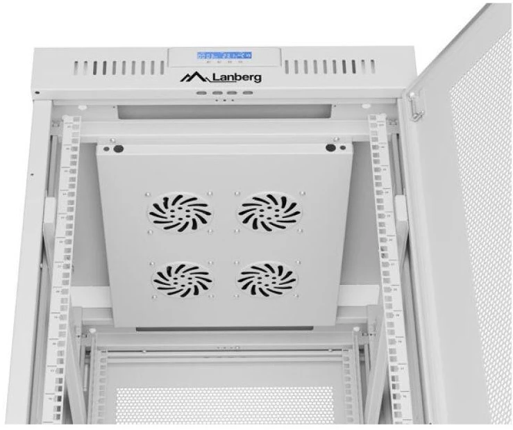 Lanberg grindų statoma stelažas 19" 27U 600x800 rutulinės perforuotos durelėmis LCD V2