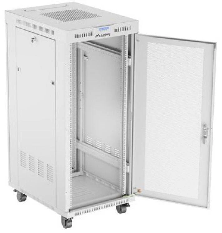 Lanberg grindų statoma stelažas 19" 27U 600x800 rutulinės perforuotos durelėmis LCD V2