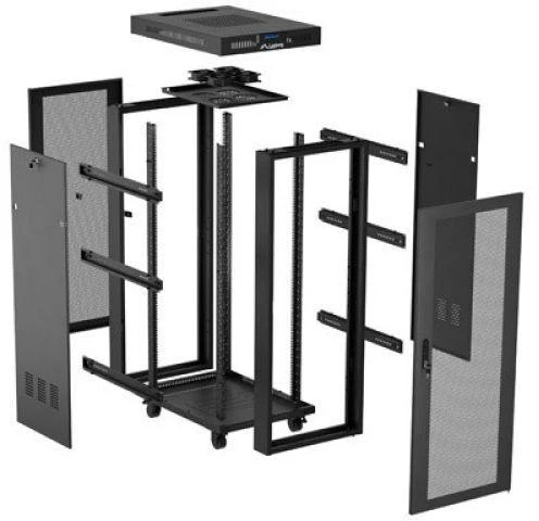 LANBERG Rack spintelė 19 laisvai stovinti 32U 600x800 plokščia pakuotė su tinklelio durelėmis LCD juodas