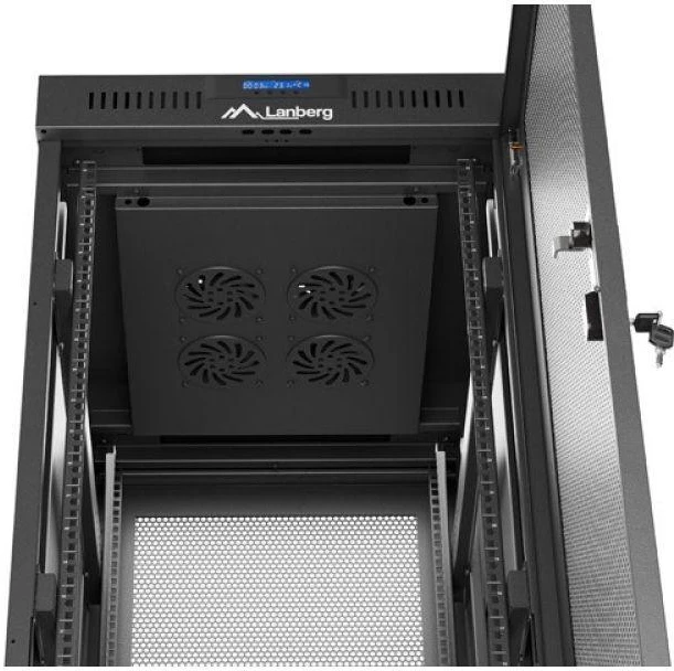 LANBERG Rack spintelė 19 laisvai stovinti 32U 600x800 plokščia pakuotė su tinklelio durelėmis LCD juodas