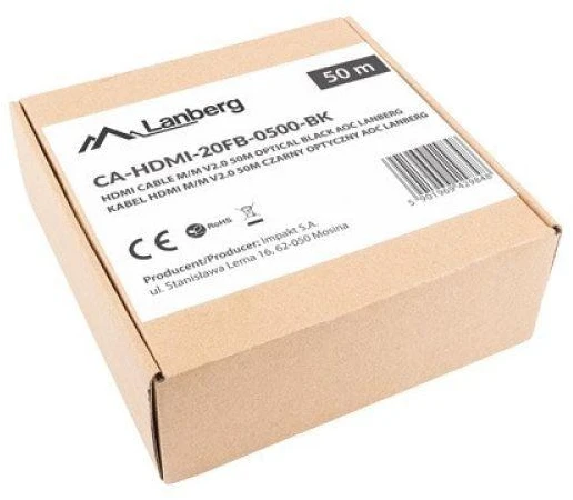 LANBERG HDMI v.20 M/M cable 50m optical AOC juodas