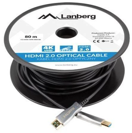 LANBERG HDMI v2.0 M/M cable 80m optical AOC juodas