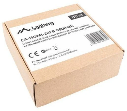 LANBERG HDMI v2.0 M/M cable 80m optical AOC juodas