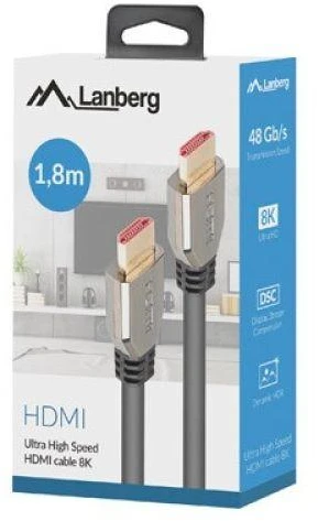 LANBERG HDMI M/M v2.1 laidas 1.8m 8K 60Hz juodas
