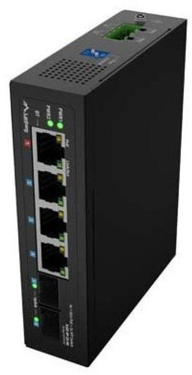 Šakotuvas Lanberg komutatorius lengvosios pramonės POE 1xBT 3xAT 2xSFP DIN belaidžio gigabito etherneto