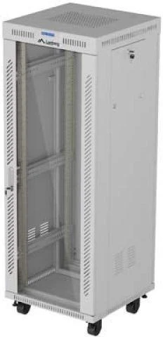 Lanberg pastatoma stelažinė spintelė 19" 32U 600x600 rutulinės stiklinės durelėmis LCD