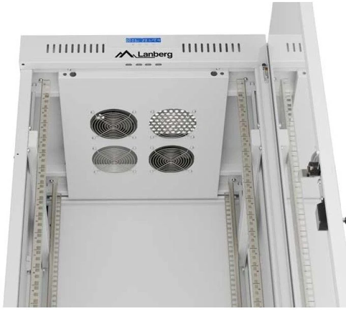 Lanberg pastatoma stelažinė spintelė 19" 32U 600x600 rutulinės stiklinės durelėmis LCD