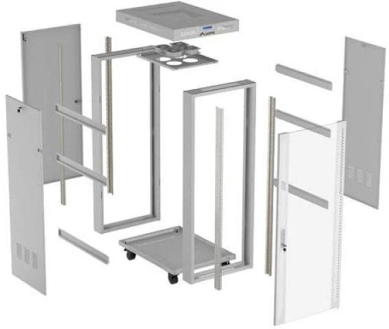 Lanberg Laisvai pastatoma stelažinė spintelė 19" 32U 600x800 pilkos spalvos stiklinės durys LCD F69EC (plokštos konstrukcijos) V2