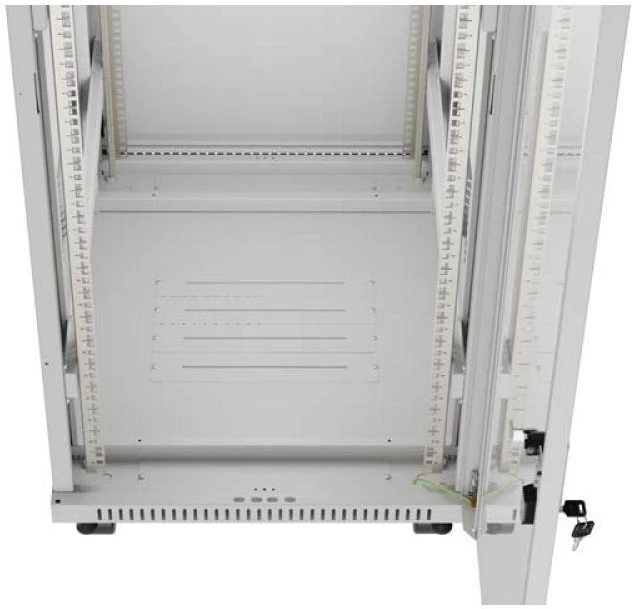 Lanberg Laisvai pastatoma stelažinė spintelė 19" 32U 600x800 pilkos spalvos stiklinės durys LCD F69EC (plokštos konstrukcijos) V2