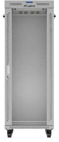Lanberg Laisvai pastatoma stelažinė spintelė 19" 32U 600x800 pilkos spalvos stiklinės durys LCD F69EC (plokštos konstrukcijos) V2