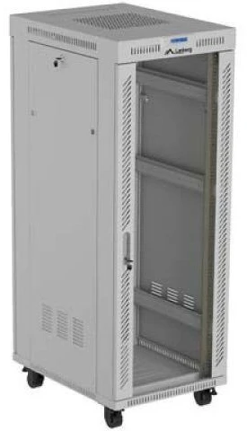 Lanberg Laisvai pastatoma stelažinė spintelė 19" 32U 600x800 pilkos spalvos stiklinės durys LCD F69EC (plokštos konstrukcijos) V2