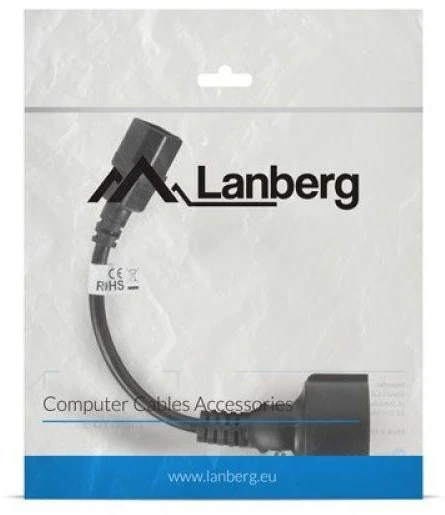 LANBERG CA-C14E-10CC-0018-BK ilgintuvas maitinimo kabelis IEC 320 C14->SCHUKO F