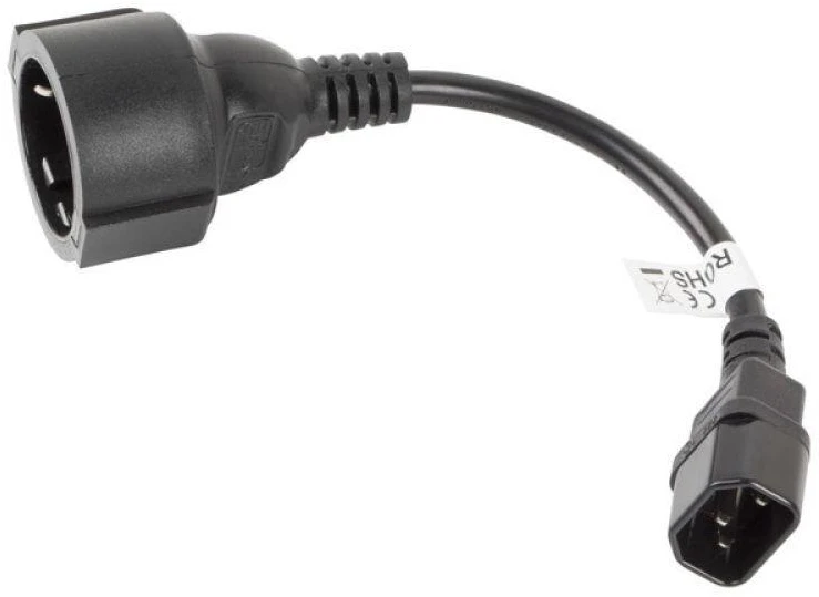 LANBERG CA-C14E-10CC-0018-BK ilgintuvas maitinimo kabelis IEC 320 C14->SCHUKO F