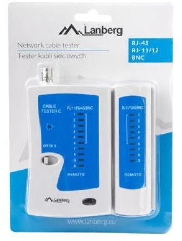 Tinklo kabelių testeris Lanberg ‎NT-0401, RJ-45, RJ-11, RJ-12, koaksialiniams kabeliams