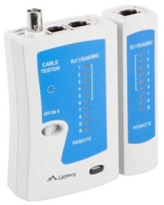 Tinklo kabelių testeris Lanberg ‎NT-0401, RJ-45, RJ-11, RJ-12, koaksialiniams kabeliams