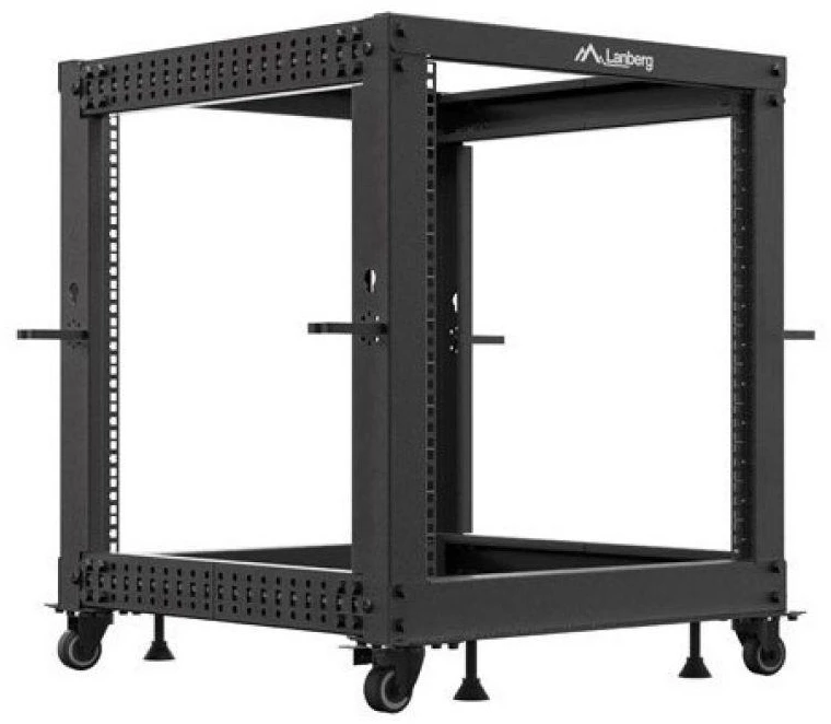 Lanberg Open Rack 12U 600x600-1100 reguliuojamas juoda