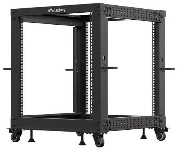 Lanberg Open Rack 12U 600x600-1100 reguliuojamas juoda