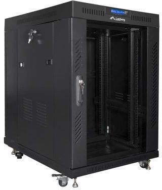 LANBERG laisvai pastatomas stelažas 19 colių spintelė 15U 600x800 stiklinių durų LCD plokščias paketas juodas