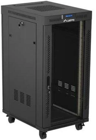 Lanberg stovima 19" 24U 600x800 juoda spinta su stiklinėmis LCD durimis V2