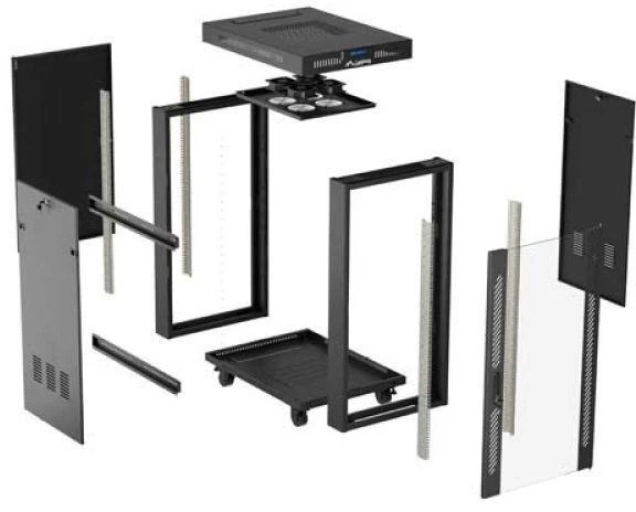Lanberg stovima 19" 24U 600x800 juoda spinta su stiklinėmis LCD durimis V2